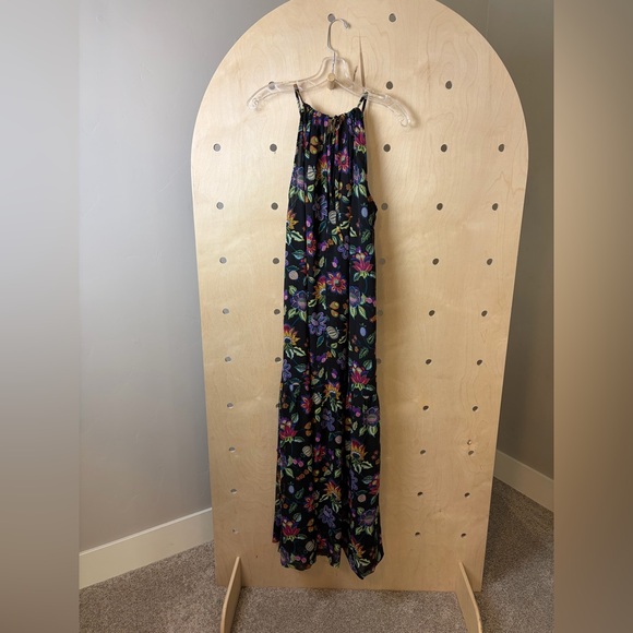 World Market Elegant Black Floral Maxi Dress Women’s Size Small/Medium - Picture 5 of 6